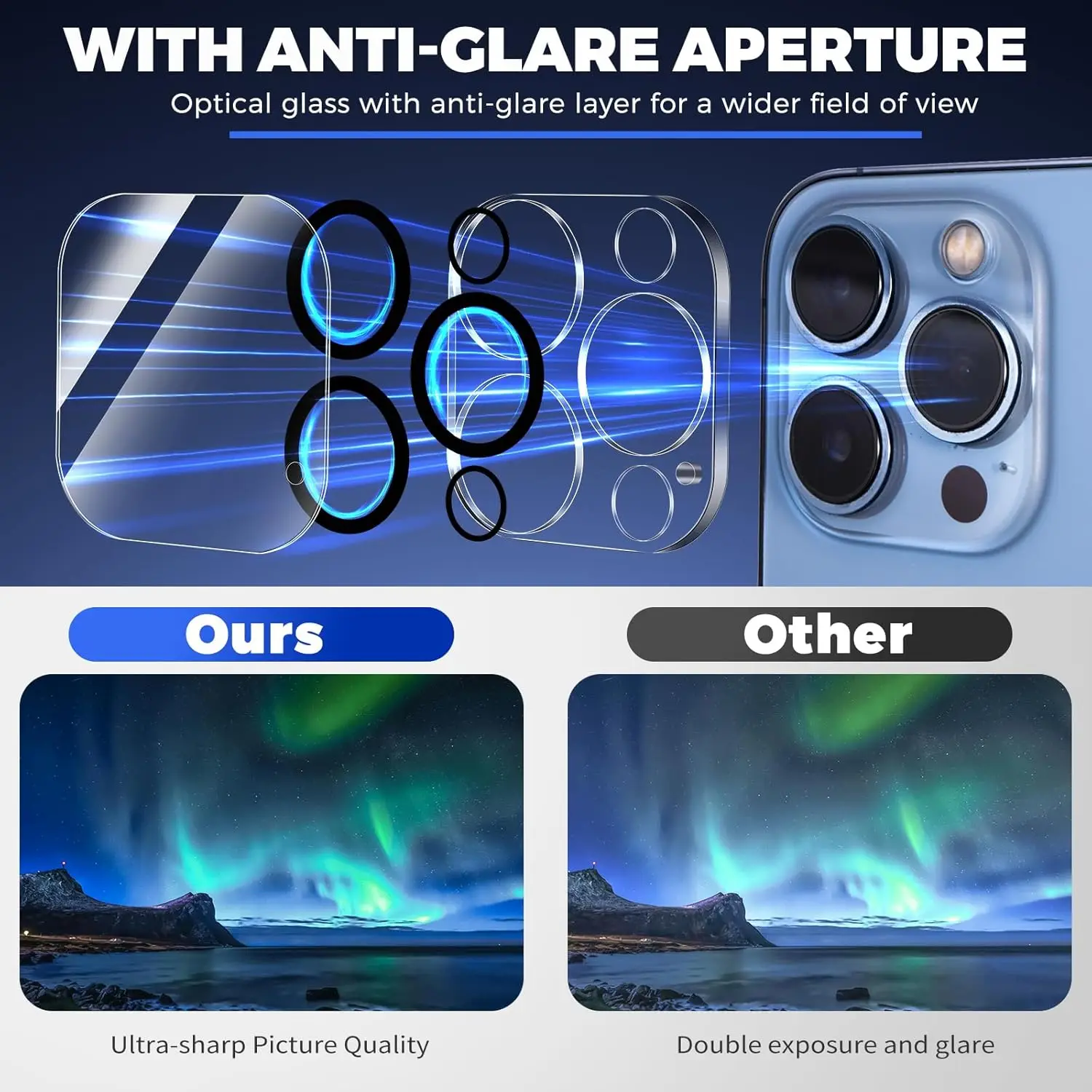 2/4枚入り 9H iPhone 15 Pro /15 ProMax用 HDレンズ保護フィルム