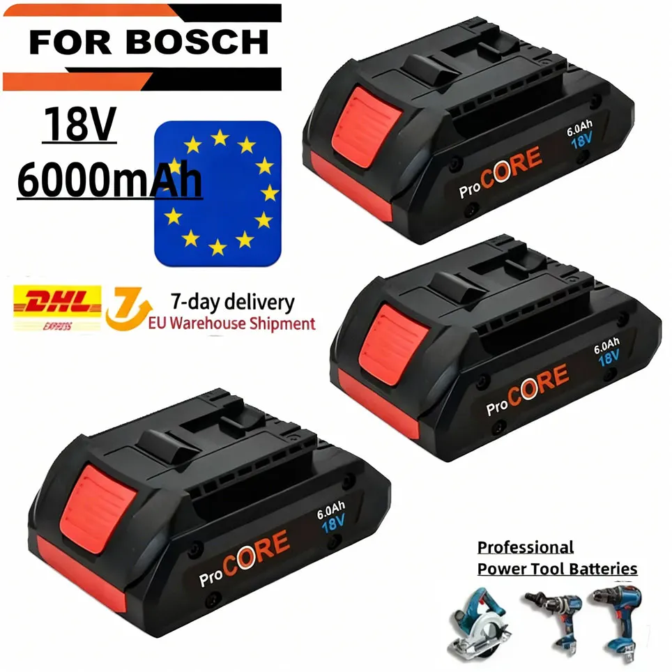 Verbesserter 18V 6,0Ah Kleiner und Leichter Li-Ionen-Akku für Procore 1600A016GB für Bosch 18V Max Kabelloses Elektrowerkzeug-Bohrgerät