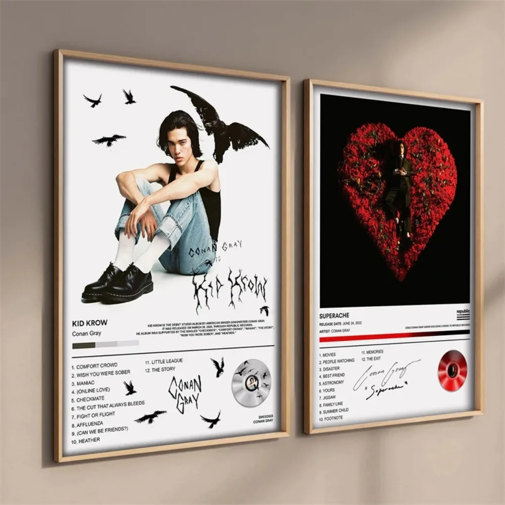 غلاف ألبوم موسيقى البوب الراب ، ملصق كونان الرمادي ، مغني الراب الجمالي ، موسيقى الهيب هوب الصخرية ، الطفل الخارق ، طباعة قماش كرو ، جدار الفن ، ديكور الغرفة #2