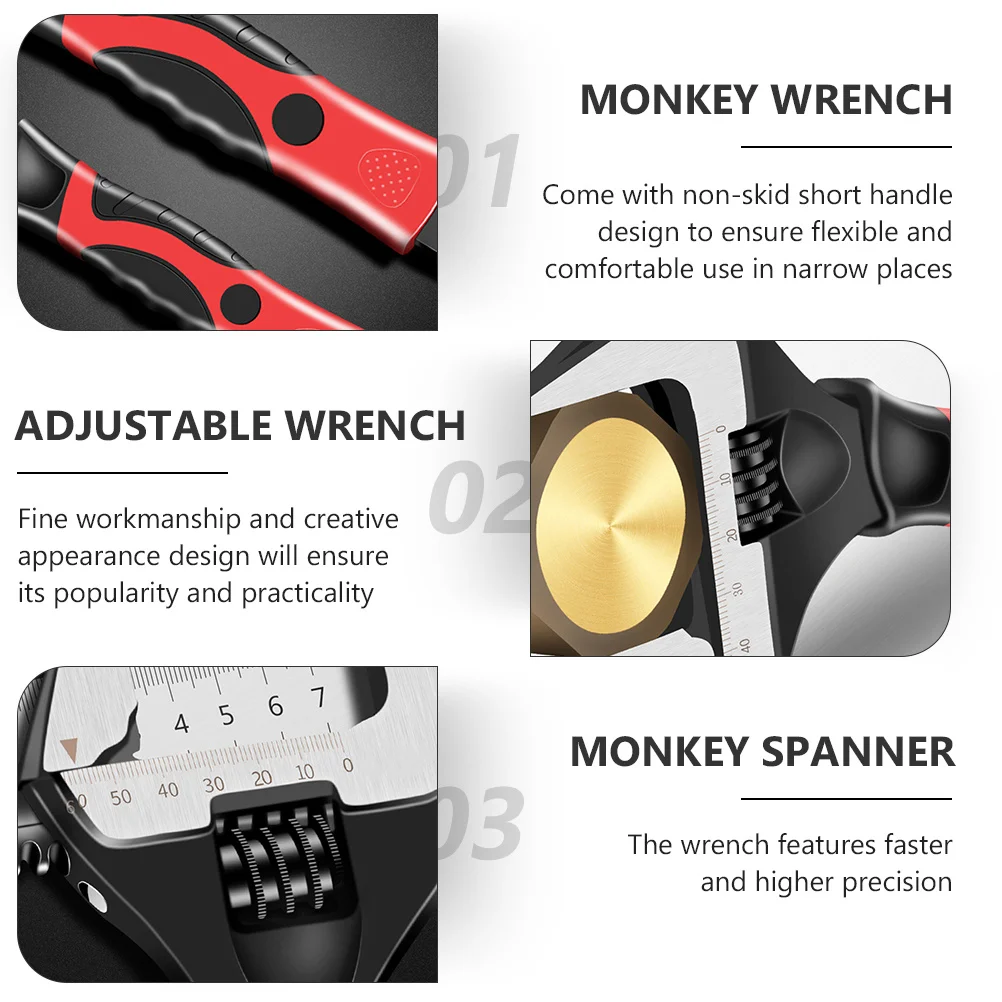 

1Pcs Water Tank Wrench Adjustable Short Handle Bathroom Repairing Tool Versatile Sanitary Valve Faucet Spanner Home Use