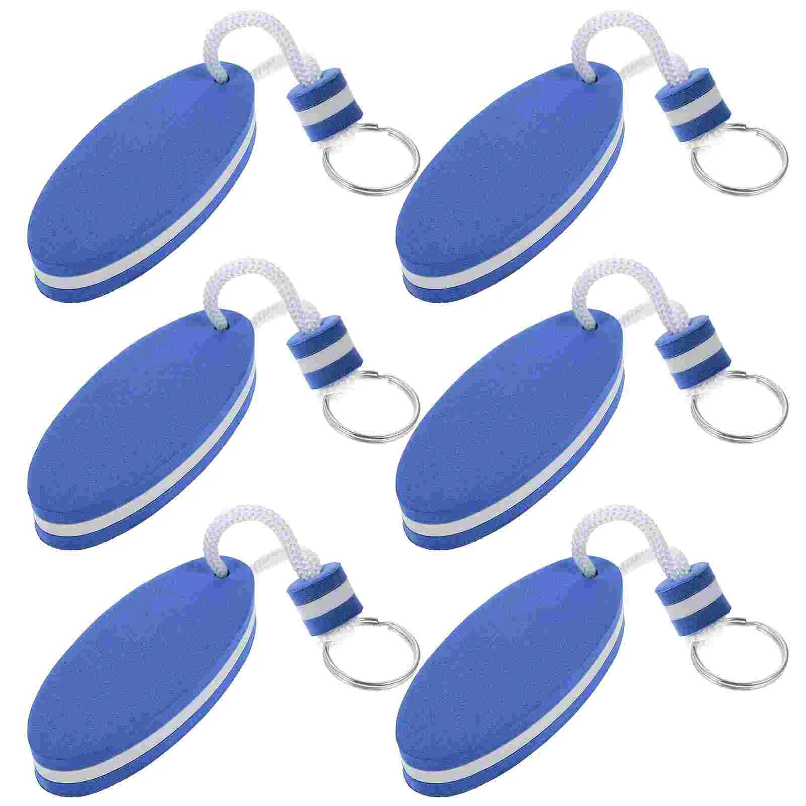 

6pcs EVA Floating Water Foam Oval Keychain Surfboard Decorative for Fishing Boating Rafting Sailing Canoeing Key