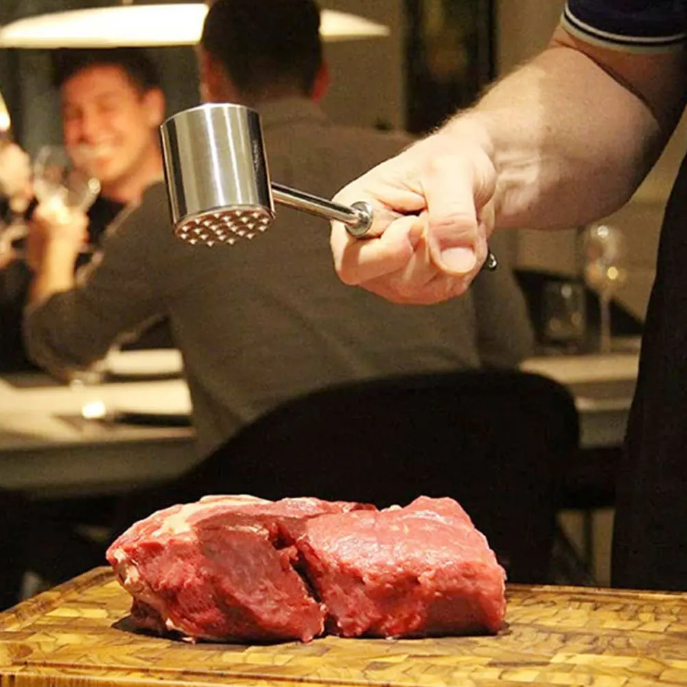 

Meat Mallet Hammer Stainless Steel Heavy Duty Kitchen Tool for Tenderizing Steak Chicken and Breaking Nuts with Non-Slip