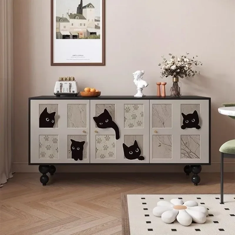 solid wood porch cabinet retro dining side cabinet living room aisle porch decorative cabinet bedroom bedside locker