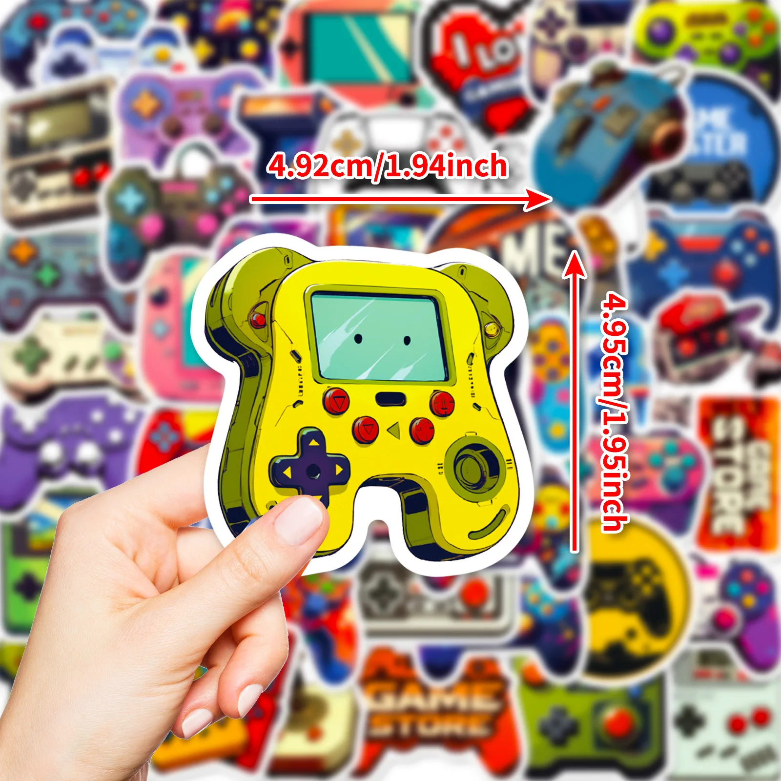 

10/30/50PCS GamePad Joystick Graffiti Stickers Animated Stylish Aesthetic for Water Cup Phone Computer Notebook Stationery