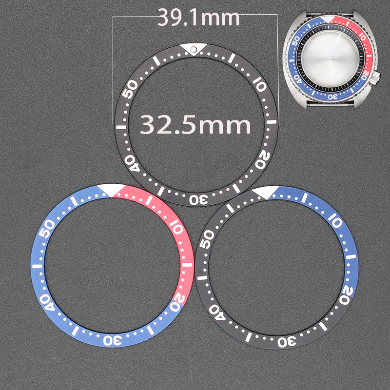 39.1mm Flat Aluminum watch Bezel Insert Rings Fit Seiko SKX007 SKX013 Japan SKX 45mm Turtle Cases