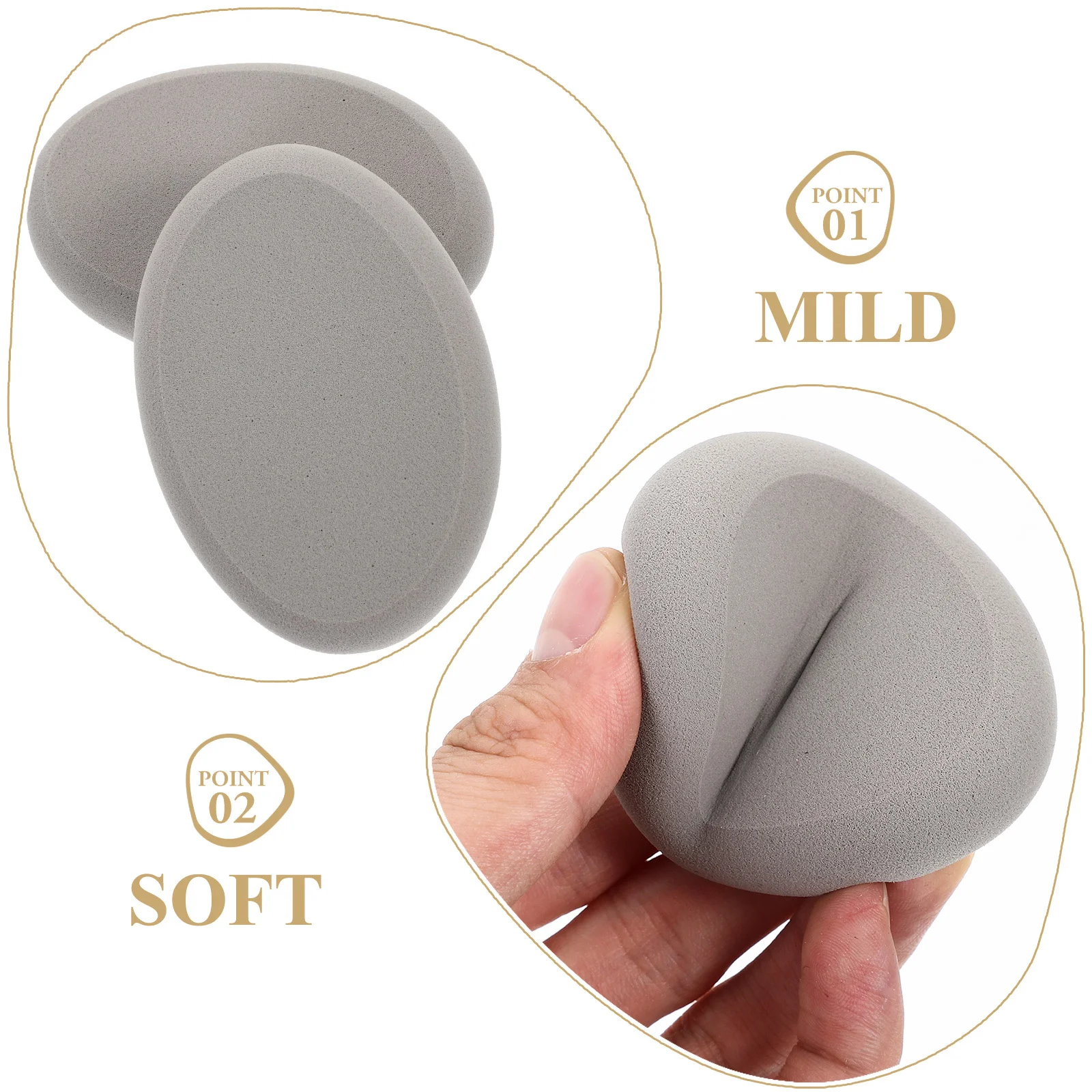 2Pcs Makeup Egg Powder Puff Reusable Soft Face Powder Applicator for Setting Foundation Concealer Smooth Gentle Touch Daily Use