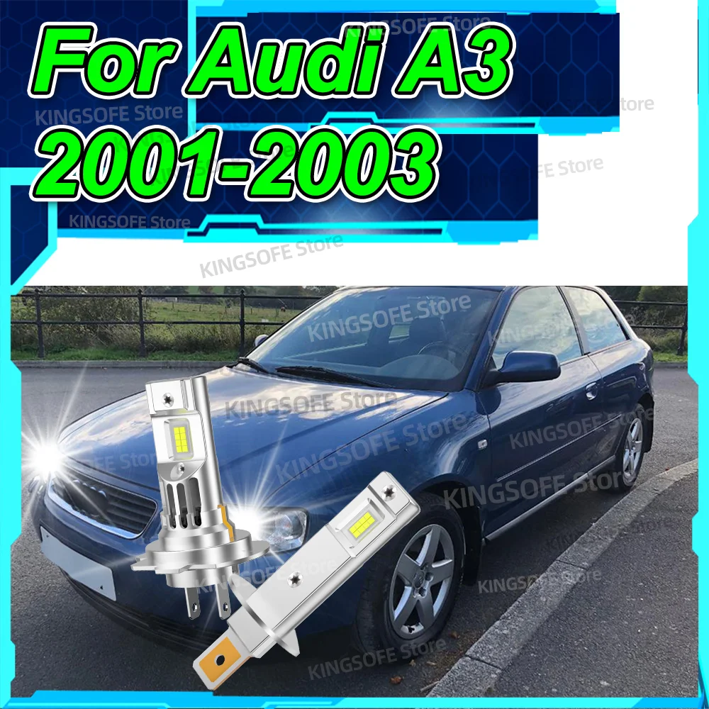 

2/4 шт. светодиодные лампы для фар 50000LM автомобильные светодиодные лампы 12 В с вентилятором для Audi A3 2001 2002 2003