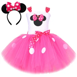 Hot Pink Red Mini Mouse Costumes for Baby Girls Birthday Ballet Tutus for Kids Christmas Halloween Dresses Child Cartoon Outfits