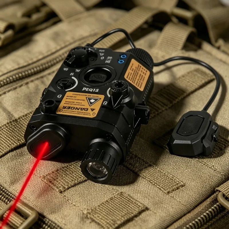 Dual Control Rat Tail Set Alloy PEQ15 Red Green Light Indicator Modification Accessory Fit M300A M600C Flashlight