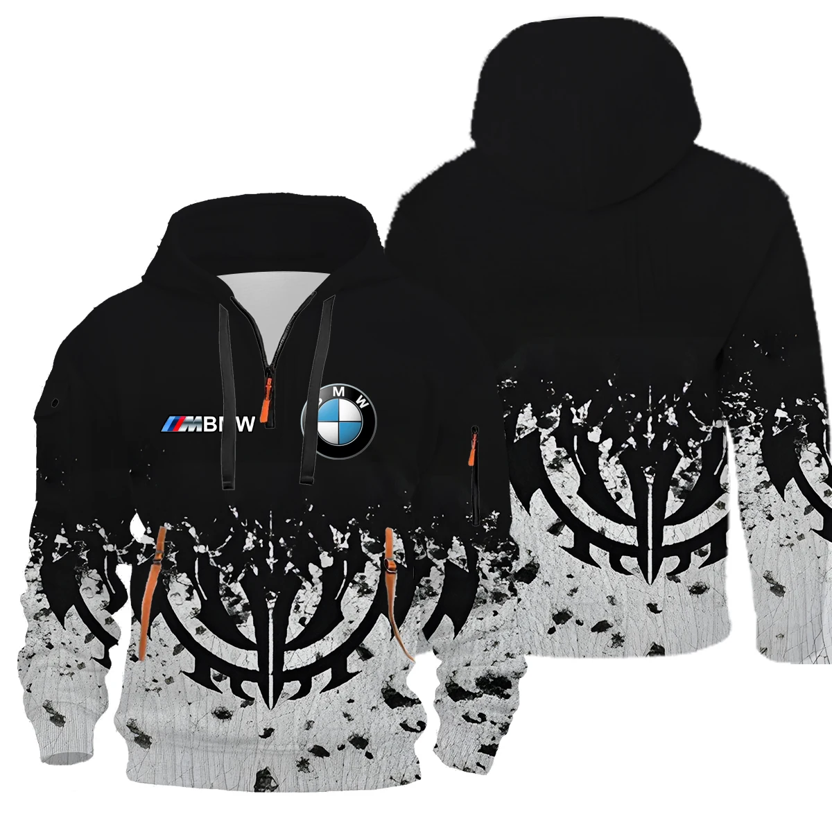 Autunno e inverno logo BMW da uomo nuova felpa con cappuccio casual stampa 3D qualità braccio cerniera manica lunga maglione spesso popolare più pile