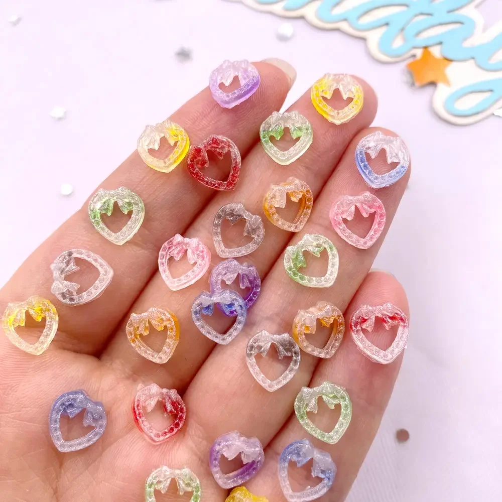 50 шт., разноцветные Блестки для ногтей, с бантом