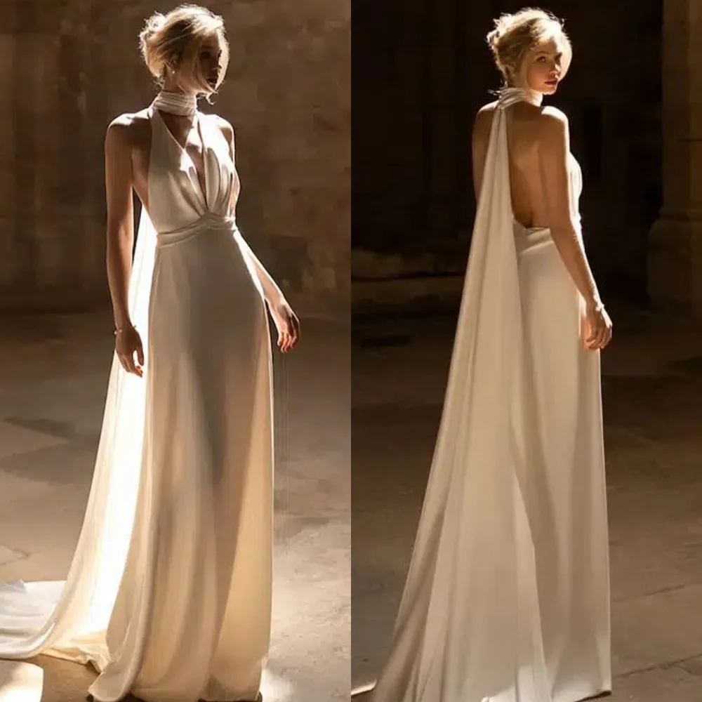 

Customized High Quality Wedding Dresses Dreamy Halter Heavy Industry Wedding Exquisite Dresses 2025 Bride Gowns for Women