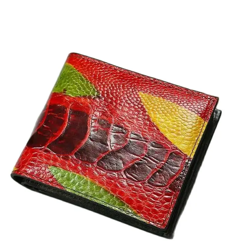 

2024 Wallet Credit Card Holder Men Wallet Box Bank Card Holder real Ostrich skin Leather Wallet with Money Clips PDD003