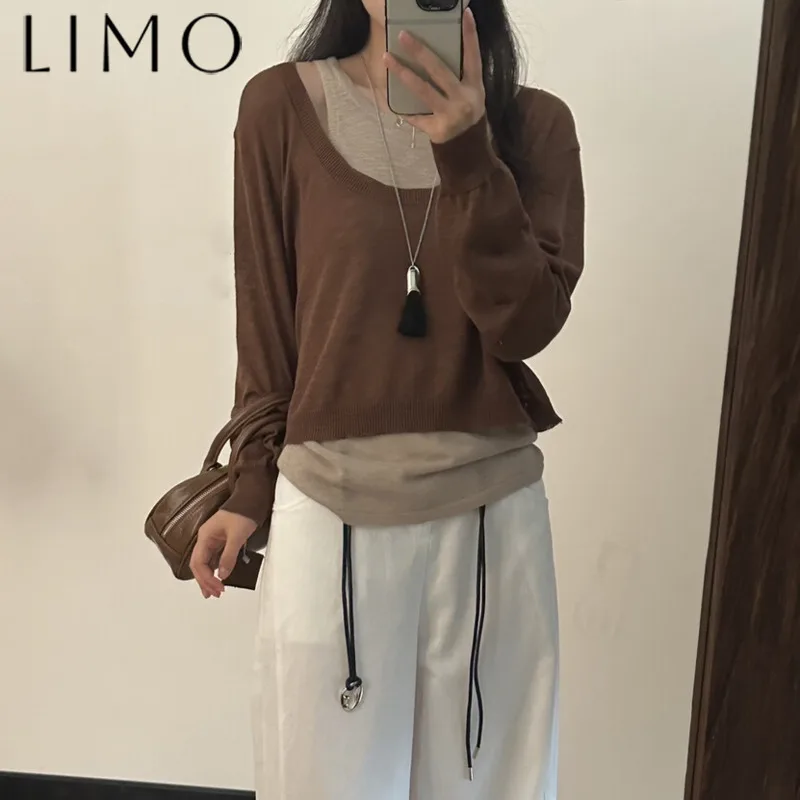 

LIMO Women's Vest & Crop Top 2-Piece Set - Thin Soft Skin-Friendly Loose Fit Casual Outfit High Quality Simple Daily Versatile