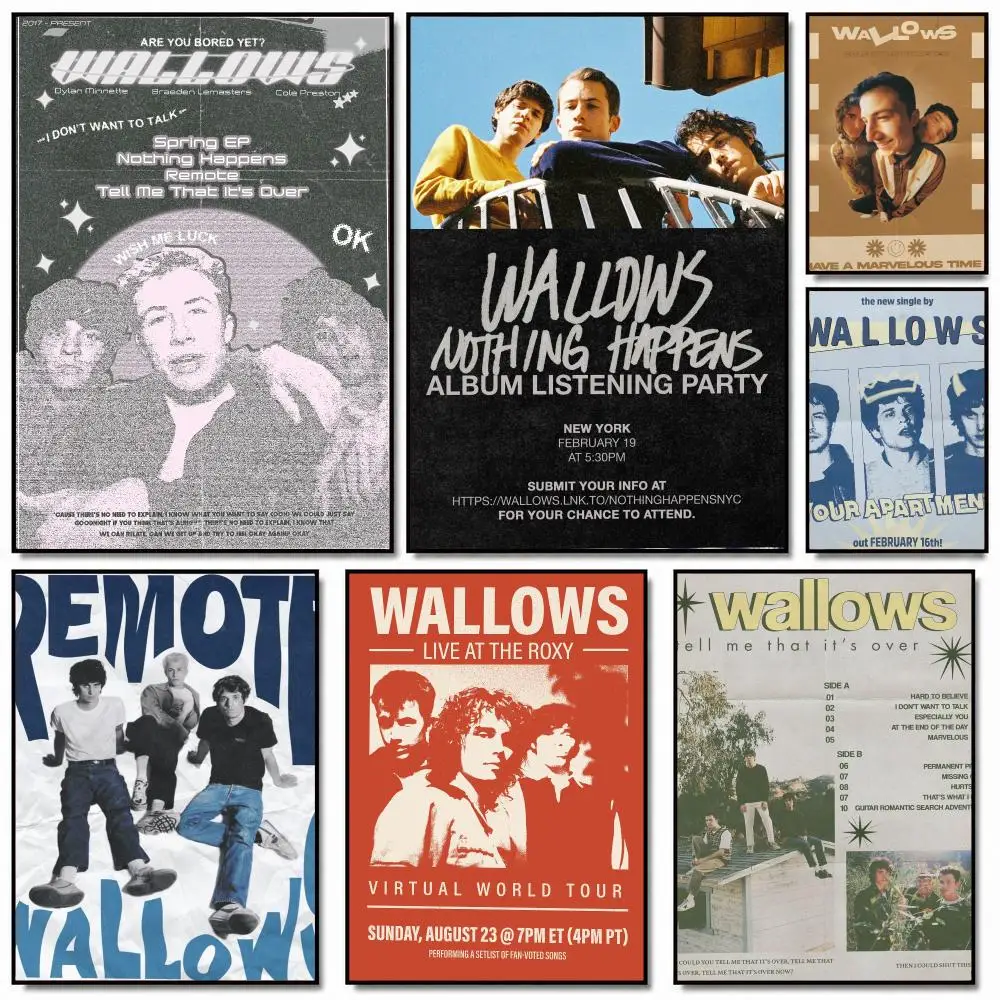 band W-Wallows-S Poster Removable Wall Sticker for Home Cafe Bar Office Interior Decor