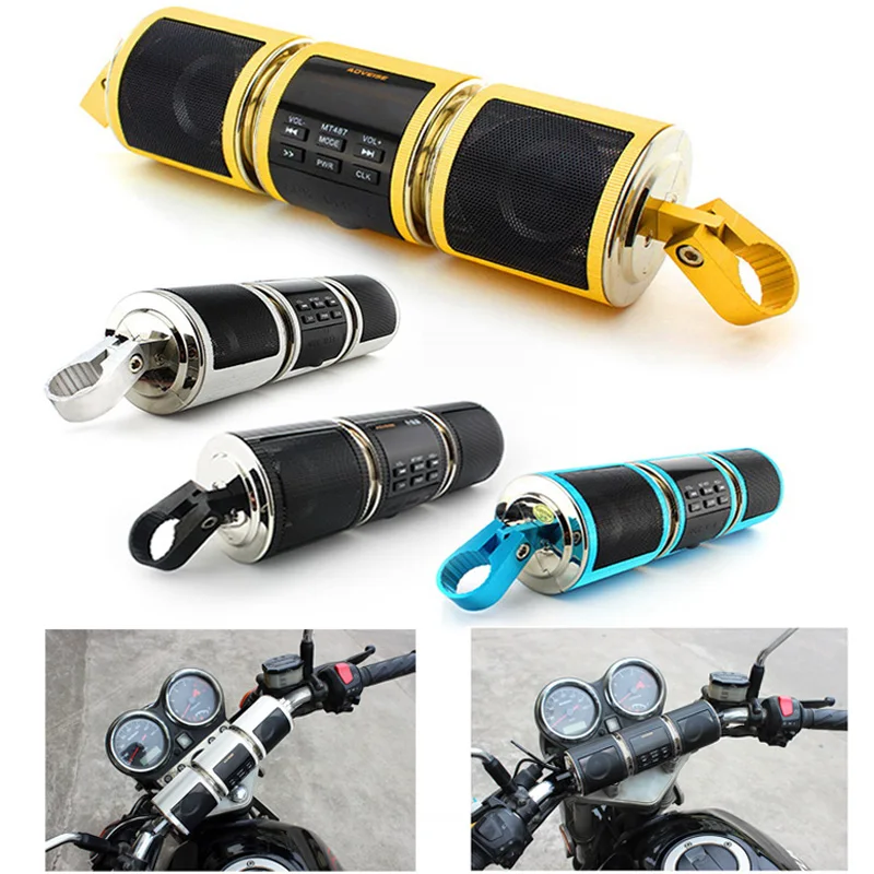 

Motorcycle EDR Audio Speaker Water Resistant Motorbike Stereo FM Radio AUX USB TF Card Bluetooth-compatible MP3 Player