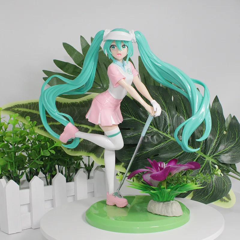 Anime Hatsune Miku Model Summer Memories Action Figures Golf Chapter Miku Figurines Car Decoration Doll Model Kids Toys Gifts