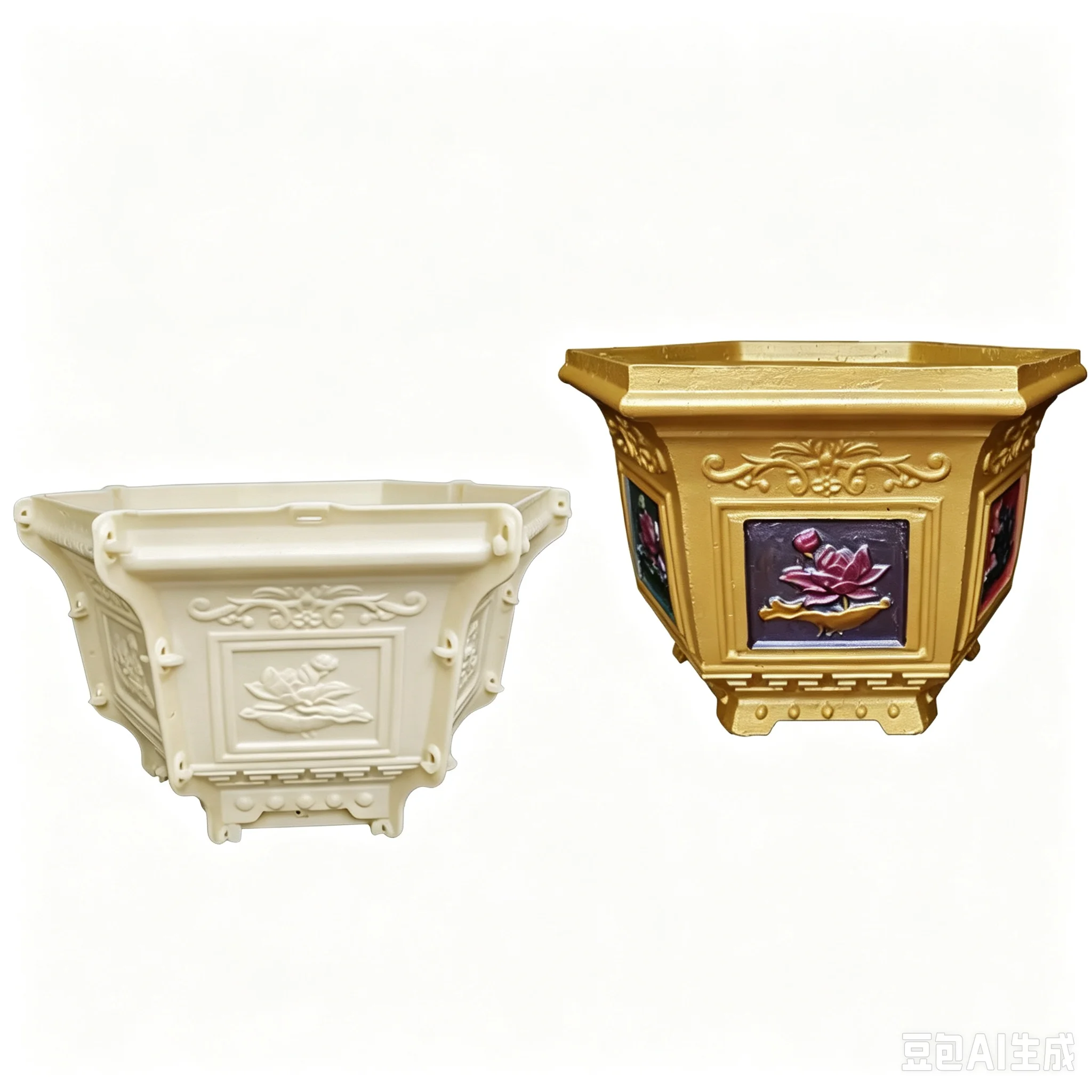 New hexagonal cement flower pot mold balcony bonsai pot template concrete ready-made plastic flower pot model