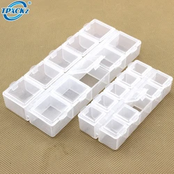 1Pc 10 Grid Plastic Rectangular Compartment Storage Box Earrings Jewelry Bead Box Container Display Storage Box