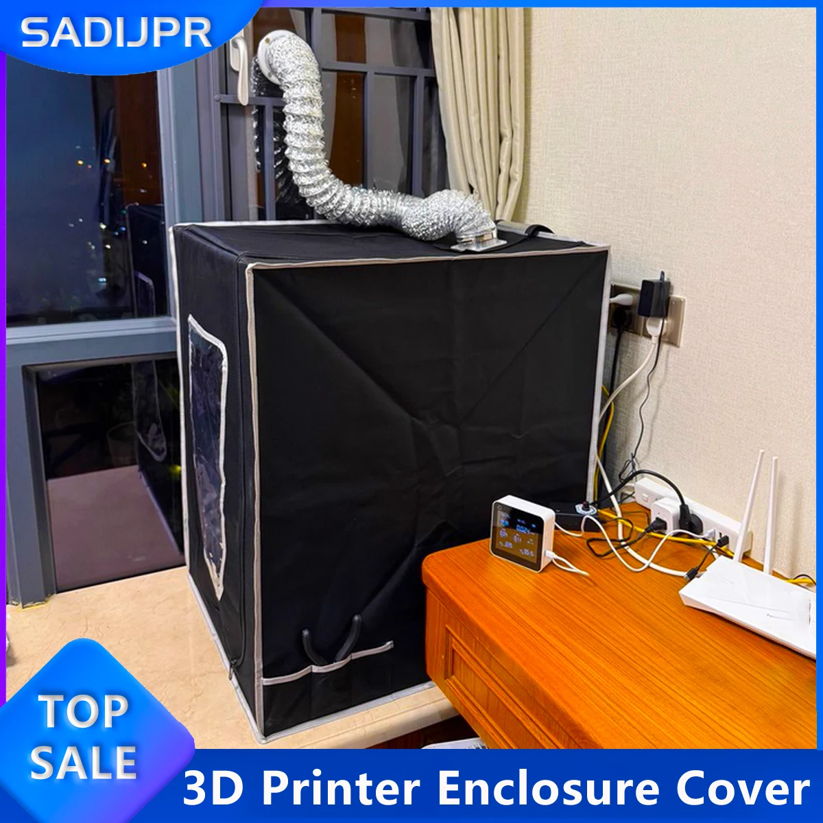 

Корпус 3D-принтера для Bambu Lab A1 A1, мини-корпус большого размера со светодиодной подсветкой, огнестойкий, водонепроницаемый, пылезащитный, черный