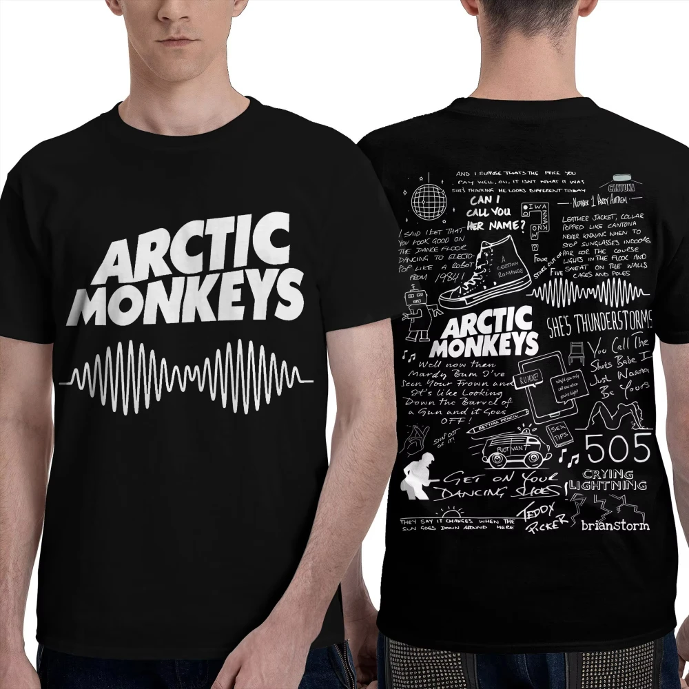 Camiseta masculina estampada Arctic Monkeys, camiseta engraçada de hip hop, manga curta, gola redonda, camiseta feminina de algodão puro, roupas plus 