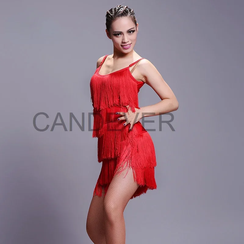 Robe de brevLatine à Franges pour Fille et Femme, Tenue de Salle de Bal, Salsa, Tango, Costume de Compétition Standard National