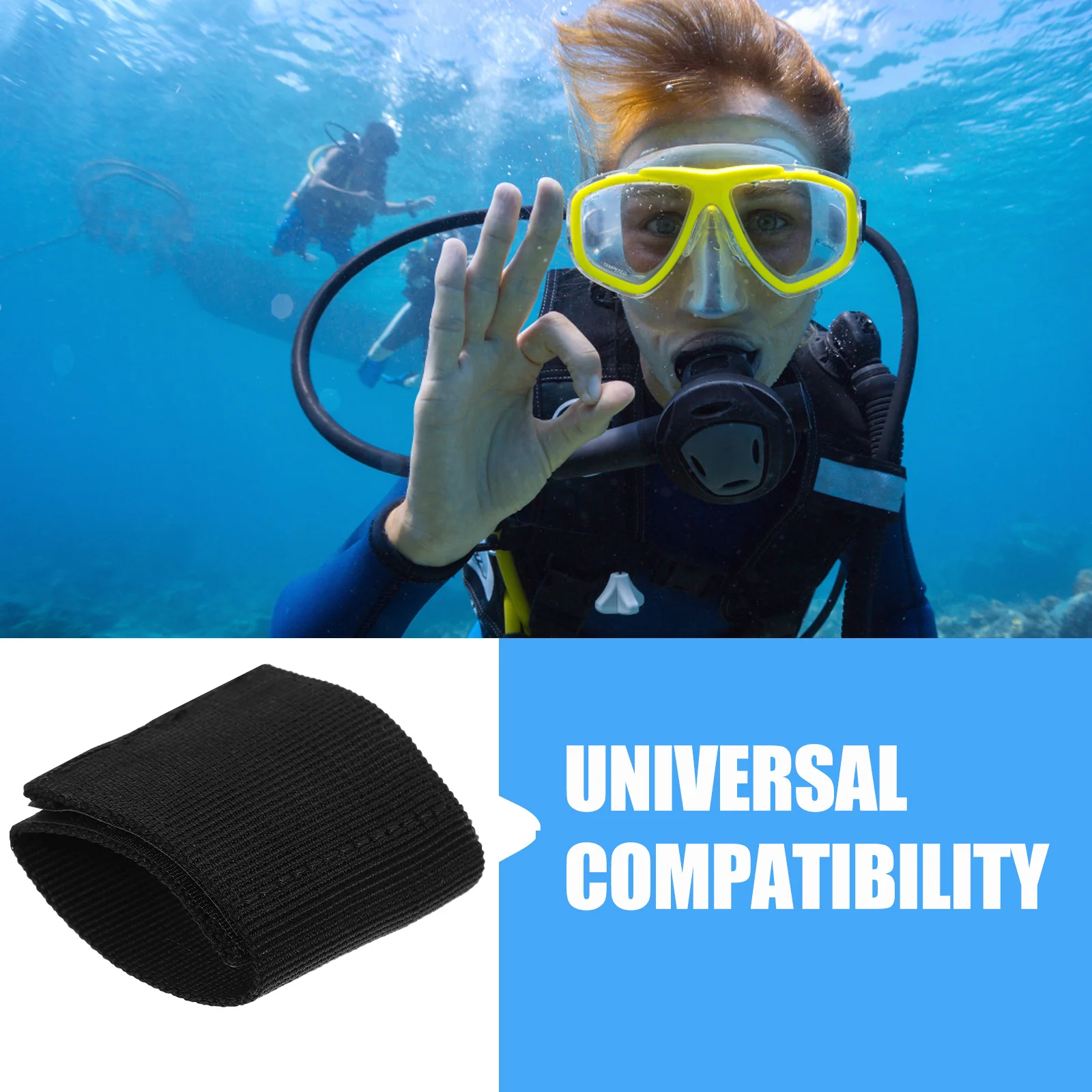 

Quick Release Scuba Diving Fixed Strap Durable Black Nylon Belt Underwater Safety Universal Compatibility Comfortable Long Term