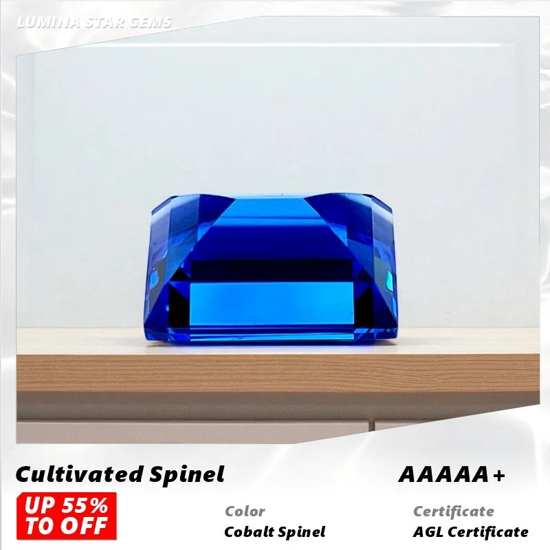 

L-Cobalt Spinel Right Angled Rectangle Shape Lab Grown Gemstone for DIY Chamrs Jewelry Making Materials Certificate Wholesale