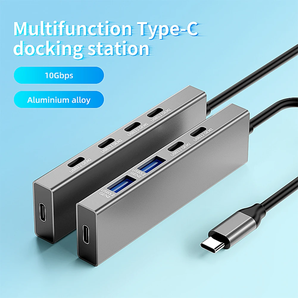 Hub USB C de 5 puertos, divisor USB C de 10Gbps, carga de energía, estación de acoplamiento USB C para ordenador portátil, adaptador multipuerto para MacBook Pro IMac iPad
