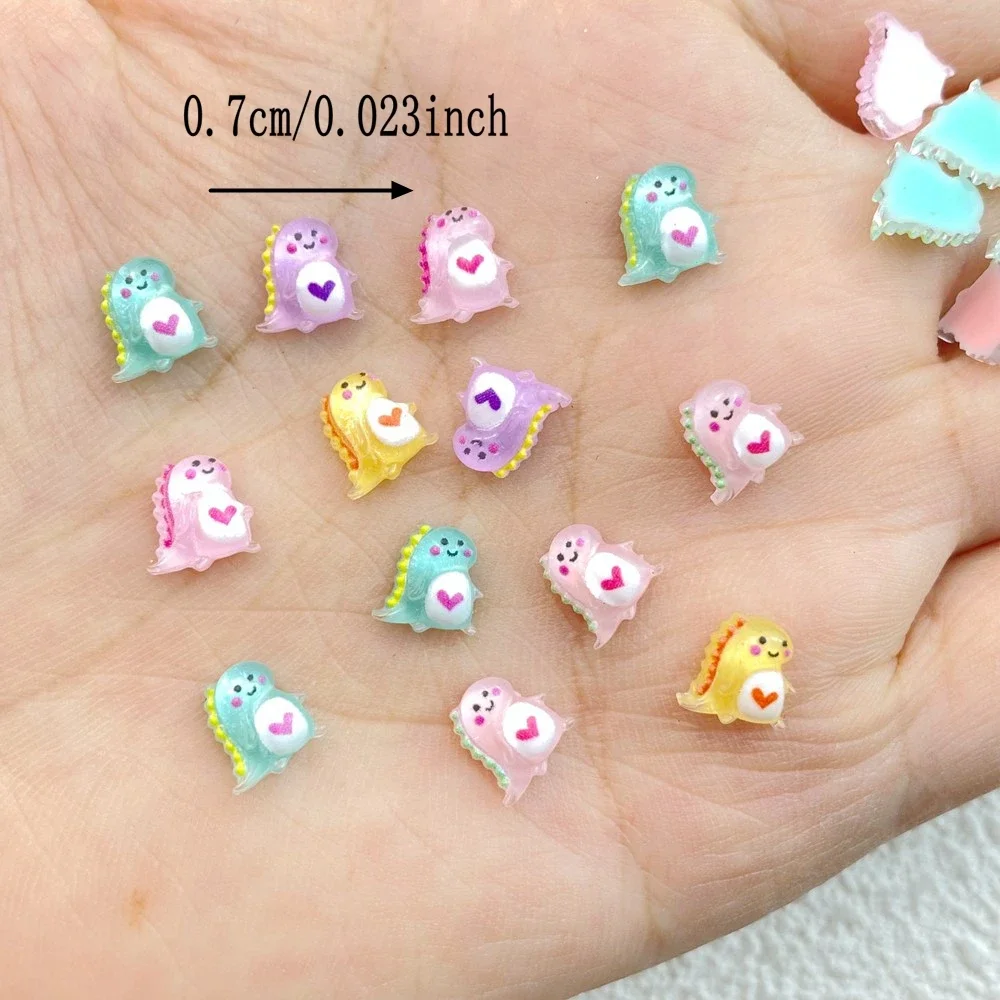 50Pcs New Mini Cute Cartoon Dinosaur Nail Art Accessories DIY Craft For Nail 3D Decorations Jewelry