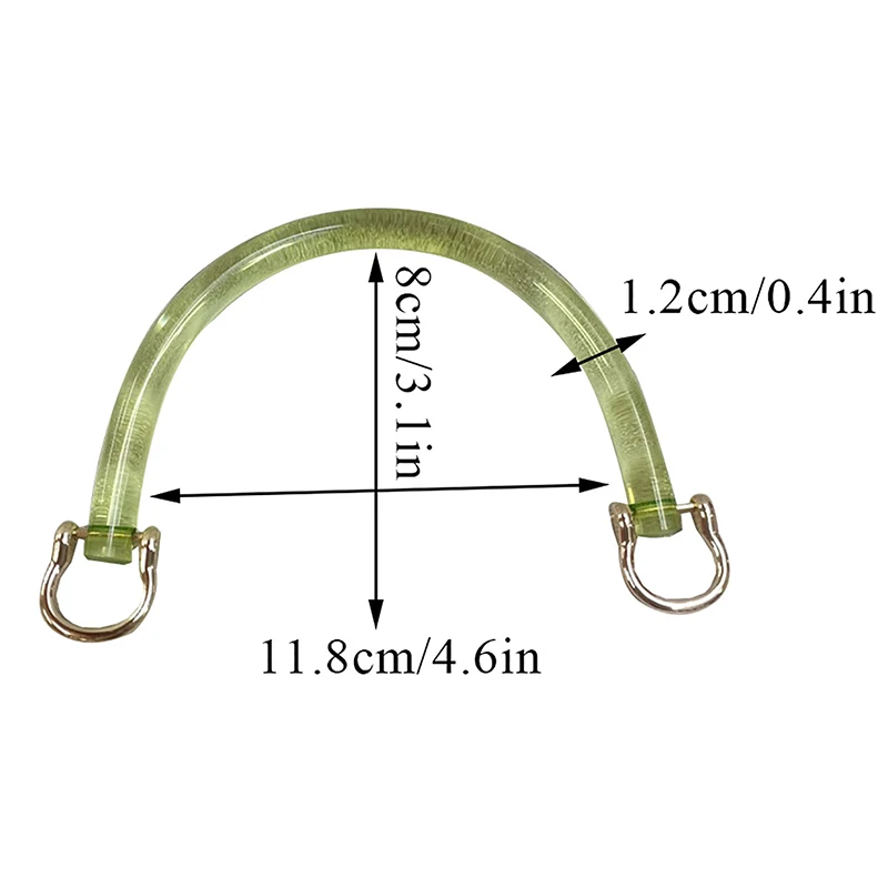 C Shape Acrylic Resin Bag Handle For Handbag Belts Short Shoulder Bag Strap DIY Replacement Handle For Bag Accessories