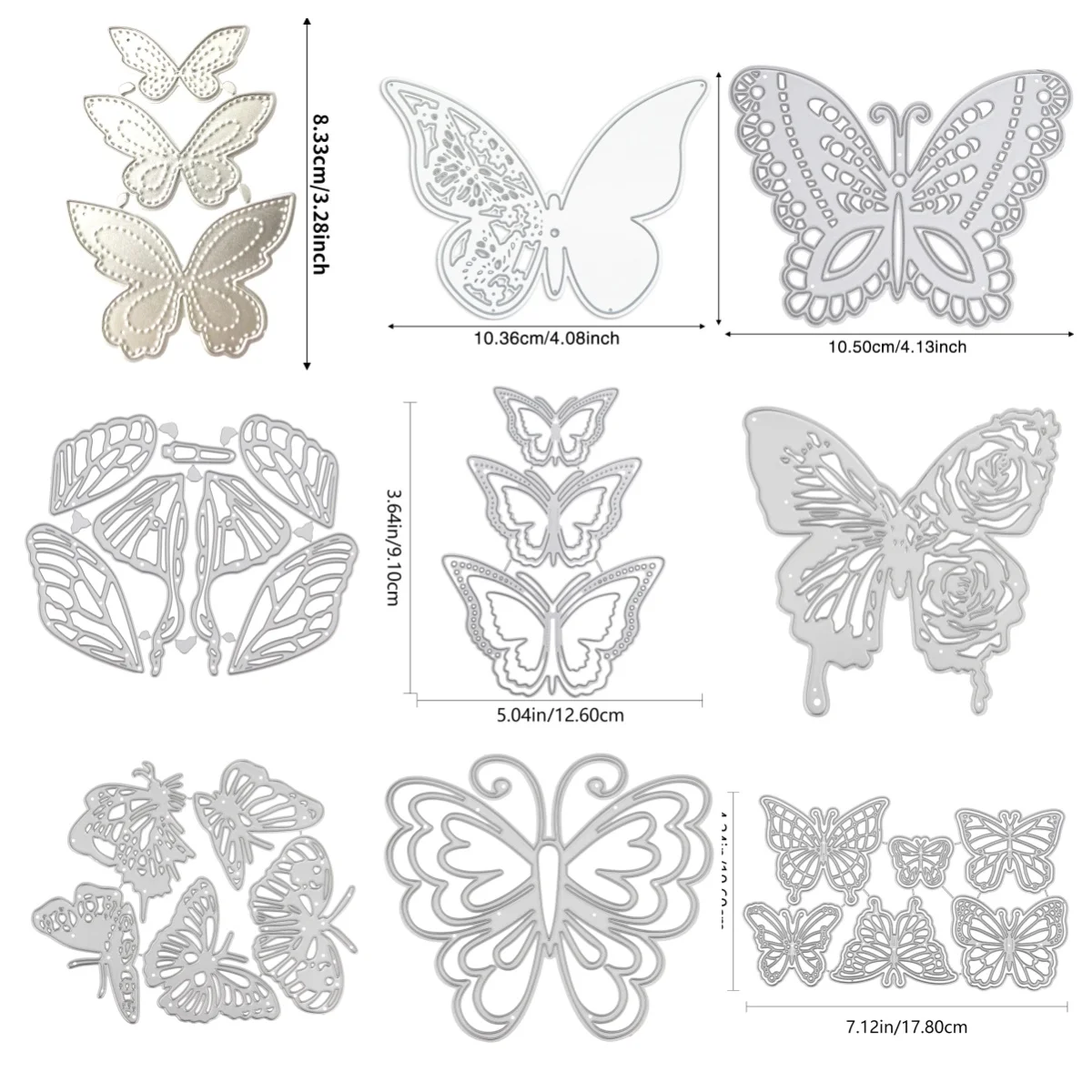 2024 New Butterfly Metal Cutting Dies Mold Background Greeting Card Series Scrapbook Paper Knife Mould Blade Punch Stencils