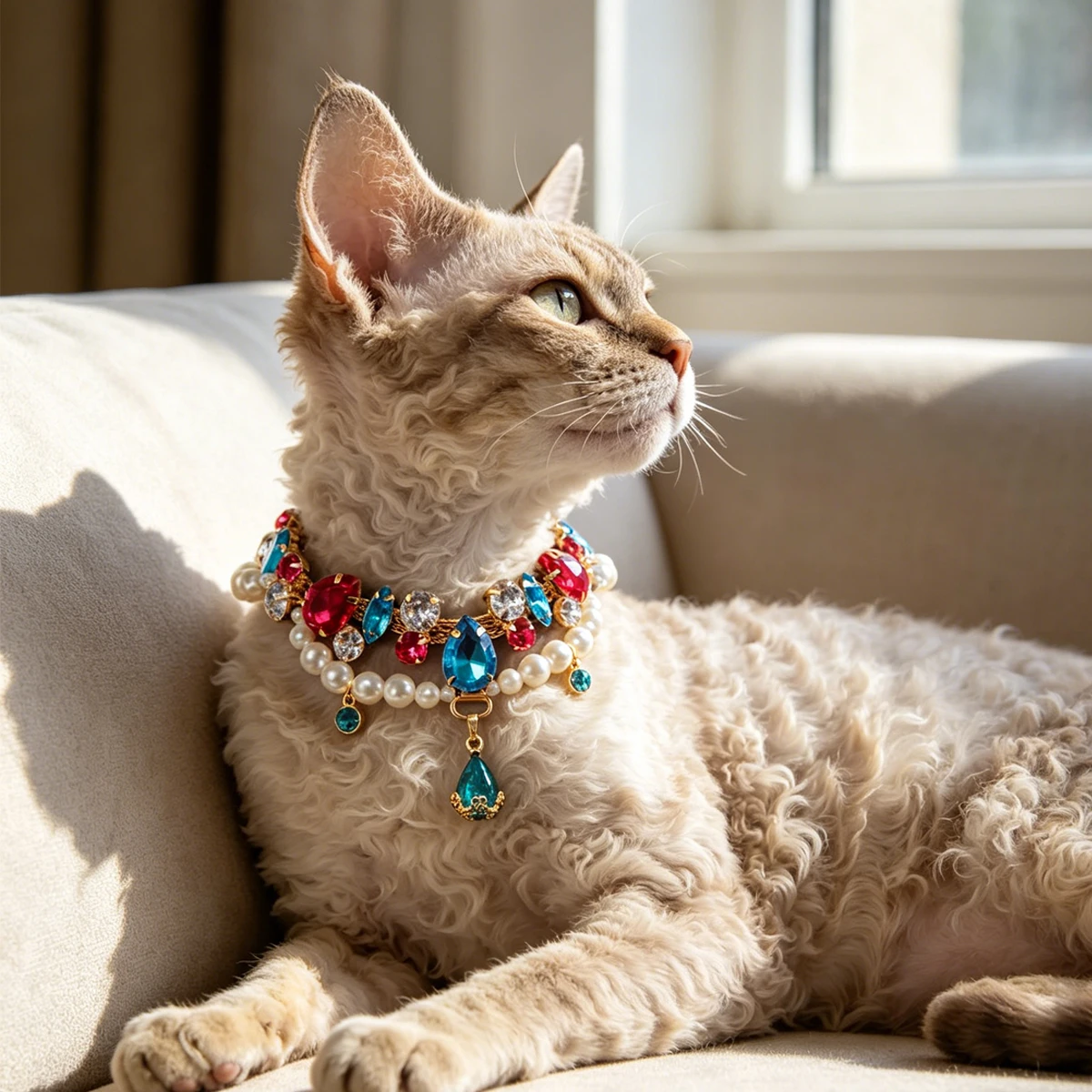 Collar de Perlas para Perros, Collar de Gato con Joyas, Collar de Boda con Pedrería Brillante, Accesorios de Disfraces, Accesorios para Fotos