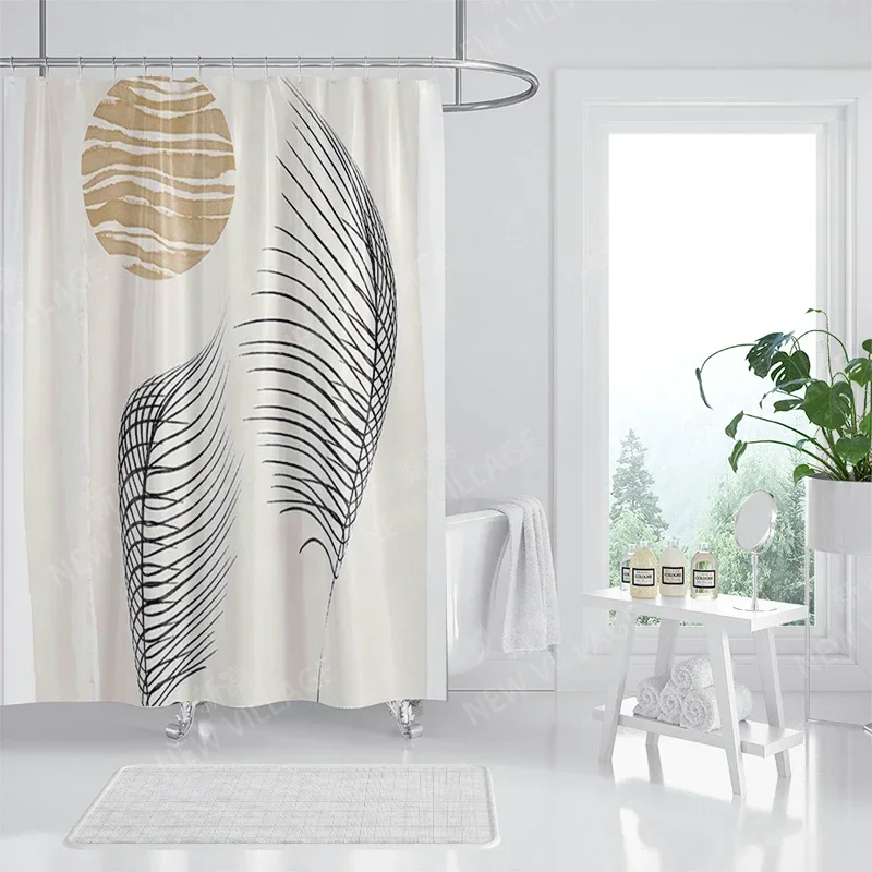 

Waterproof fabric shower curtains Bathroom curtain accessories 180x200 Bath curtain for shower 240*200 nordic boho decoration