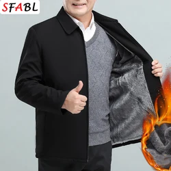 Luxury Thicken Fleece Men's Winter Jacket Windbreak Fleece Lining Business Office Dress Coat Parka Men Winter Jackets for Men XL
