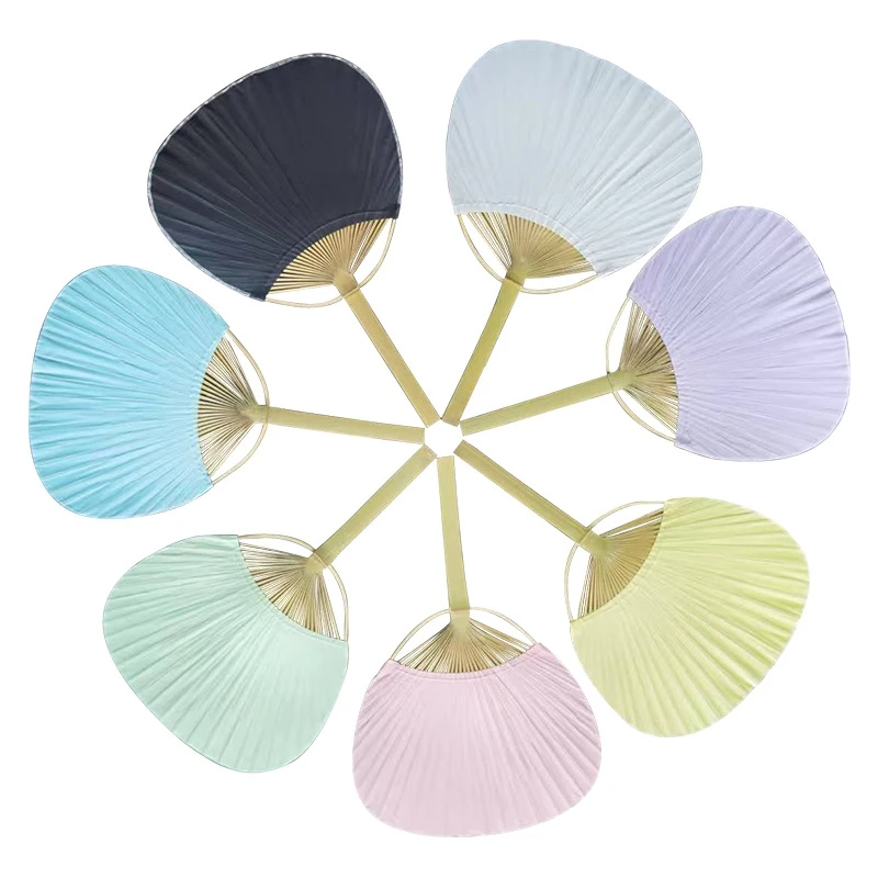

100pcs Coloful DIY Hand-drawn Fan Advertising Bamboo Fan Calligraphy Wedding Party Favors Bamboo Handle Blank nting Group Fan