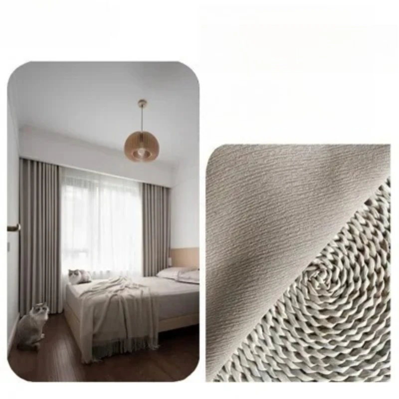 

European Blackout Matcha Green Simple Chenill Thickened Custom Size Luxury Curtains for Living Dining Room Bedroom White Tulle