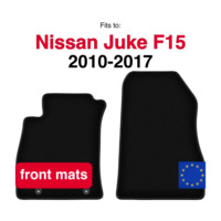 Velour front rugs for Nissan Juke F15 crossover (2010-2017) -Black (2 pcs)