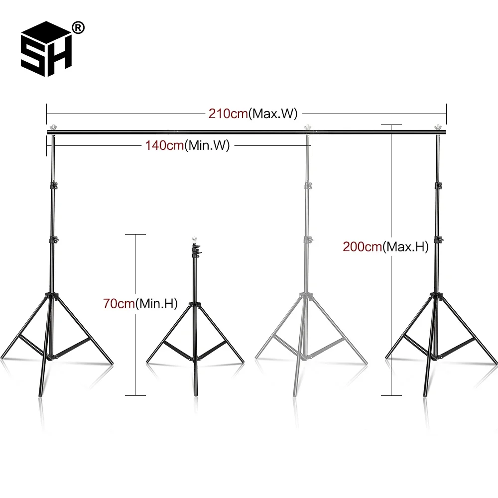 SHAdjustable Stand Background Stand Kit With Support System Backdrops Three Background Cloth For Photo Studio Green Screen Frame