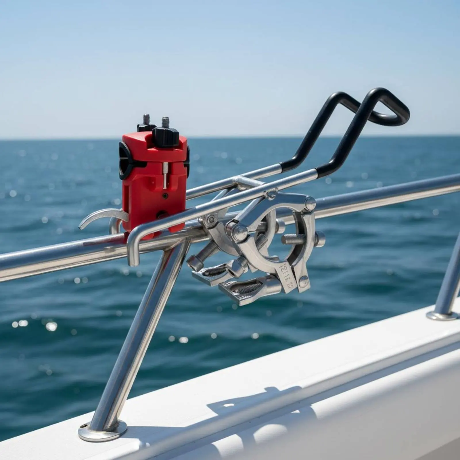 

Stainless Steel Boat Rod Holder Easy Installation Stainless Steel Fishing Rod Holder Rail Mount Fishing Pole Bracket Anti-Slip