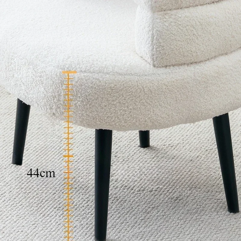 كرسي أريكة كسول من صوف الضأن لغرفة المعيشة وغرفة النوم وغرفة النوم وأريكة واحدة كرسي مكياج كرسي تسريحة #6