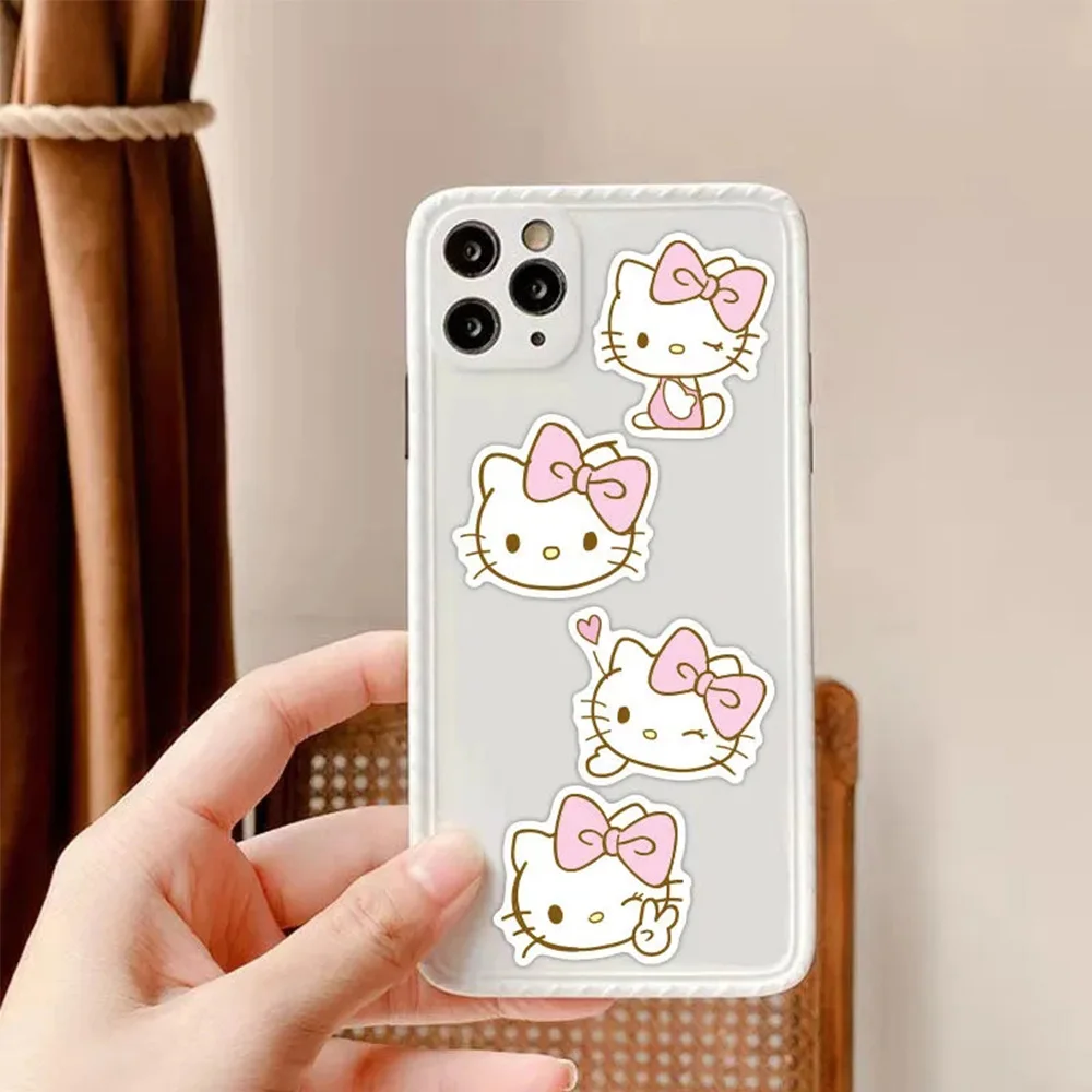 10/20/40ชิ้นสติกเกอร์อะนิเมะ Hello Kitty น่ารักเด็กผู้หญิงกราฟฟิตีกระเป๋าเคสโทรศัพท์แล็ปท็อปสติกเกอร์น่ารักกันน้ำของเล่นเด็ก