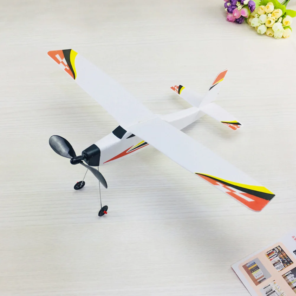

2 Pcs Foam Plane Airplane Toys Kids Educational Plaything Rubber Band Powered Assemble Aircraft Glider Models Planes