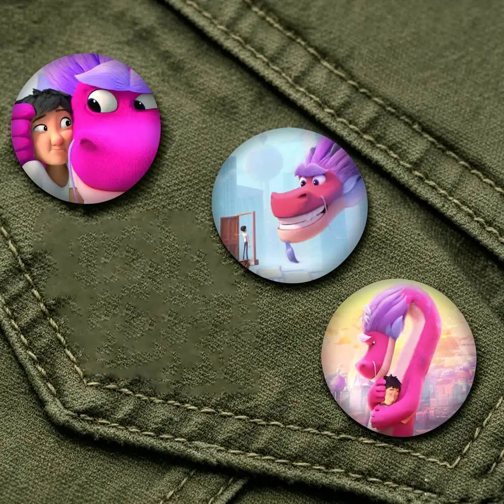 Classic Animation Wish D-Dragon  25 32 44 58 75mm Badges Personalized Round Brooches Pins Accessory Gift