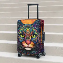 Juste de valise imprimée animaux chat, néo fauvisme, protection d'affaires, vol, élastique, fournitures de bagages