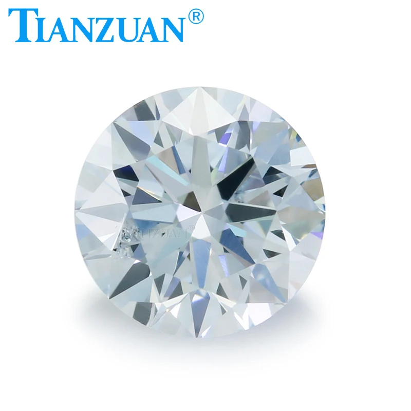 Lab Grown Diamond HPHT Round Shape Fancy Light Blue Color SI1 2EX Loose Gemstone Bead with GEMID Certificate