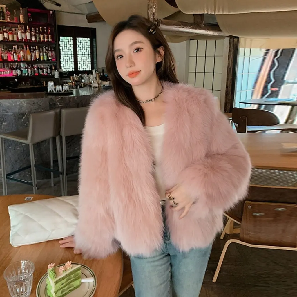 

Short Shawl Fox Fur Winter Outwear Multi-Color New Imported Young Women's Style Ins Fashionable Warm Coat