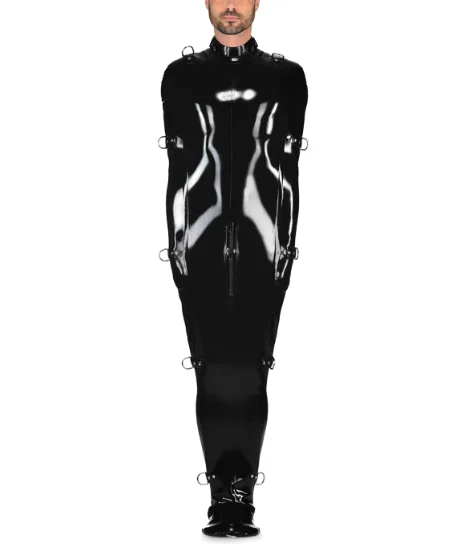 New 100% Black Latex Rubber Cosplay Armless Bodysuit Tights Catsuit 0.4mm S-XXL