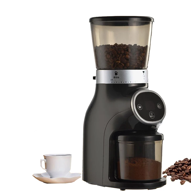 Anti-splash Conical Burr Coffee Grinder Machine 31 Gear LCD Digital Control Electric Coffee Beans Grinding Milling