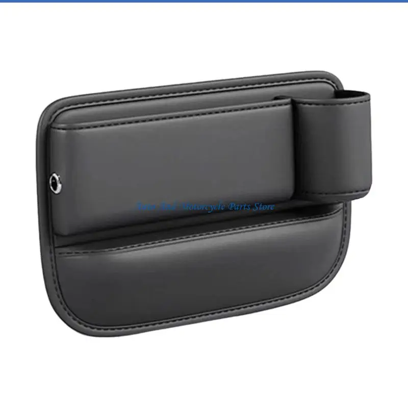P9FD Leather Car Space Filler with Multiple Pockets Side Storage Holder for Storing Accessories & Beverages